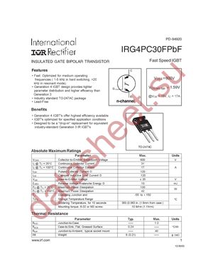 IRG4PC30FPBF datasheet  